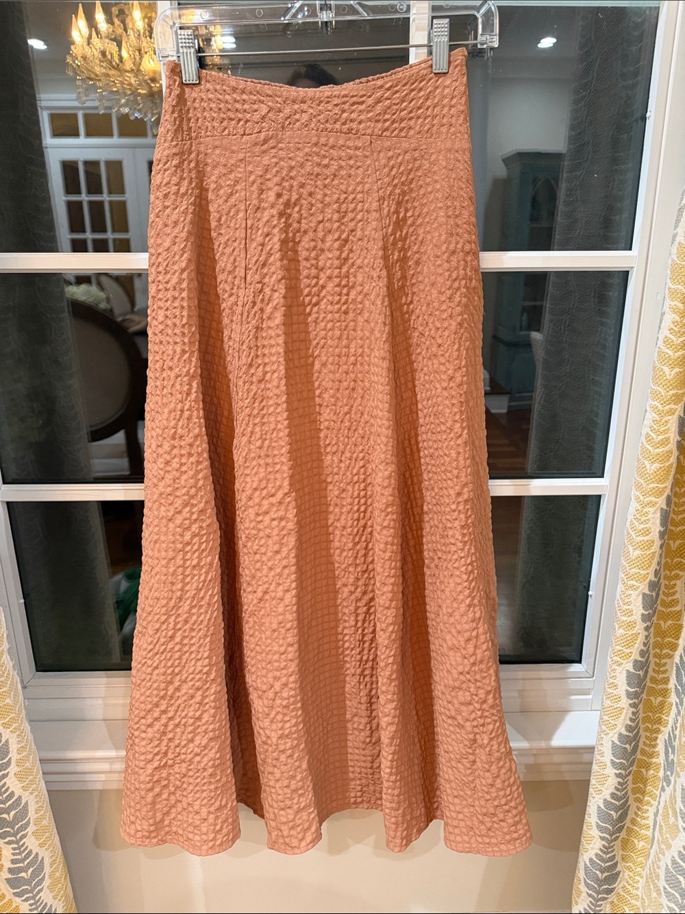 Abercrombie & Fitch Textured Maxi Skirt in Dusty Coral